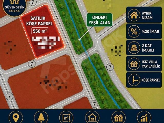 DALAMAN KARAÇALI MAHALLESİ'NDE İMAR AVANTAJLARI YÜKSEK YEŞİL ALANA KOMŞU SATILIK İKİZ VİLLALIK ARSA