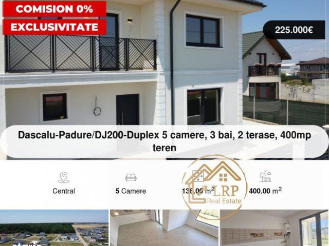 Dascalu Padure/DJ200 Duplex 5 camere, 3 bai, 2 terase, 400mp teren