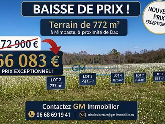 Dax 40100 Achat / Vente terrain