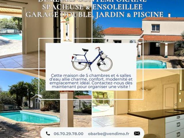 Demeure spacieuse avec jardin, piscine et garage