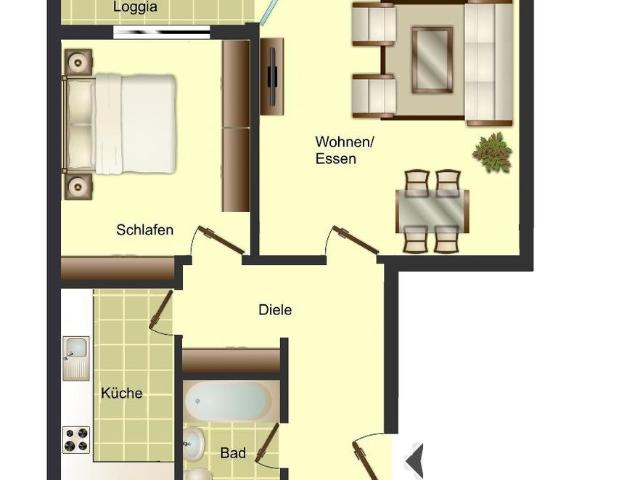 Demnächst frei! 2 Zimmer Wohnung in Düsseldorf Garath mit Balkon wird renoviert