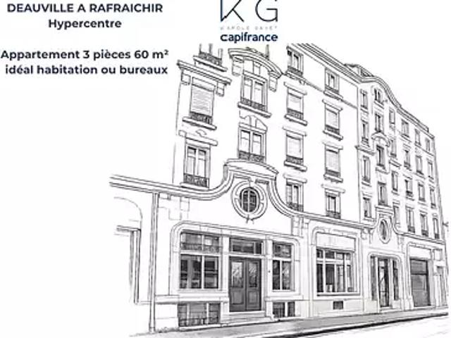 Deauville 14800 Achat / Vente appartement 3 pièces t3 terrasse cave
