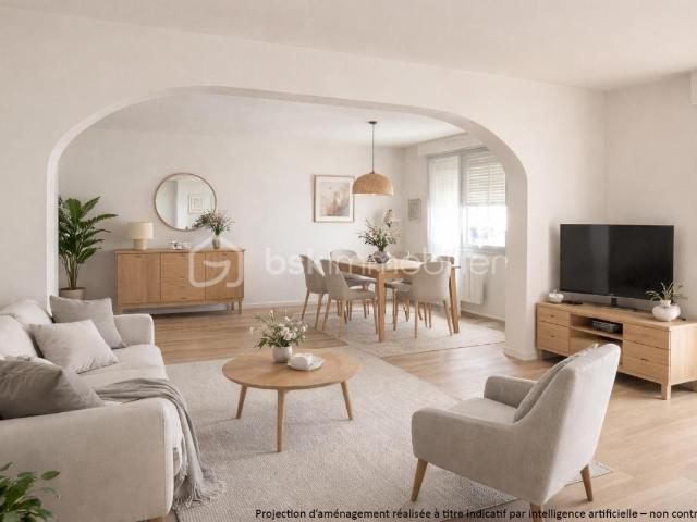 DÉCINES CHARPIEU – T5 de 104 m² avec garage, parking et deux loggias