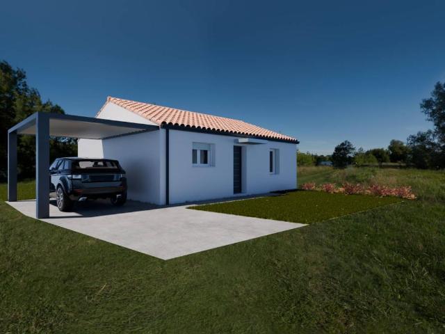 Maison 61 m² avec 2 chambres sur terrain de 263 m² aux Moutiers en Retz