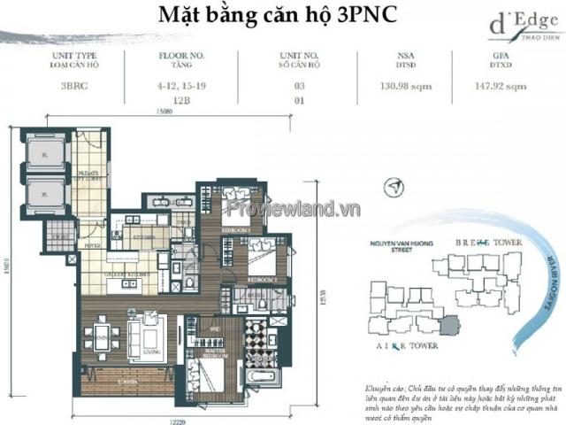 D'edge Thảo Điền bán căn hộ 3 phòng ngủ tầng thấp