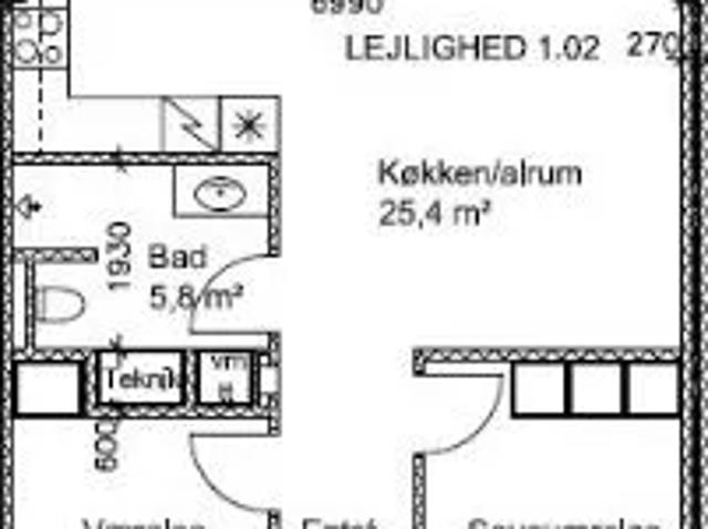 Dejlig 3 vær. Lejlighed på 1. sal med egen privat altan i Aarhus N