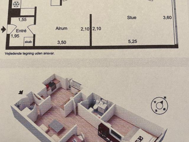 Dejlig 2 værelses lejlighed i roligt område