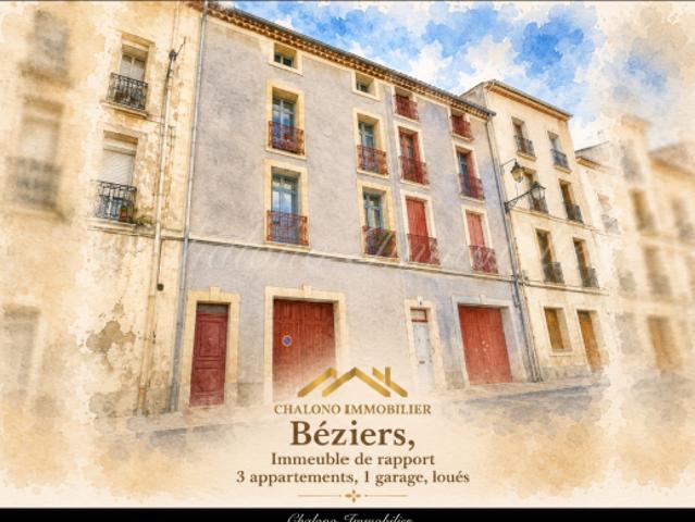 DEPT 34, BEZIERS. IMMEUBLE DE RAPPORT RÉNOVÉ 3 APPARTEMENT