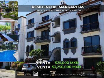 DEPTO EN RENTA/VENTA RESID. MARGARITAS $25,000 MES o $3,250,000 SM 17 CÉNTRICO