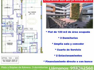 Departamento 3 dormitorios Estreno Chacarilla San Borja limite con Surco