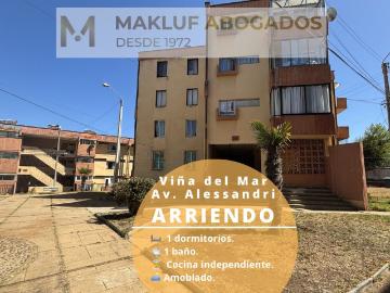 Departamento amoblado en arriendo, Alessandri a pasos de Hospital Naval, Viña del Mar