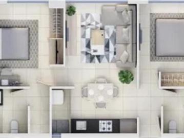 Departamento de 59 m² con 2 recámaras en venta, Huentitán El Bajo