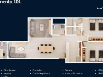 Departamento en PB con terraza de 15 m2 en preventa, Colonia Del Valle Norte