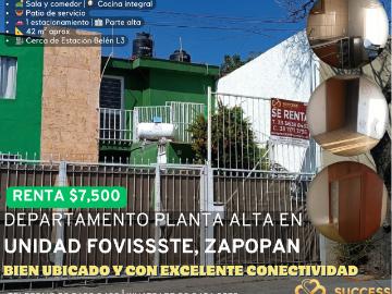 Departamento en Renta – Unidad Fovissste Zapopan, Col. Estatuto Jurídico