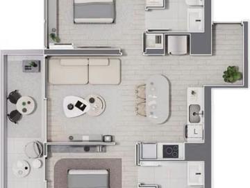 DEPARTAMENTO MARIPOSA Ciudad Empresarial | 2 Dormitorios por 5900.00 en Huechuraba