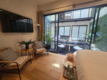 Departamento tipo loft amueblado en renta en Col. Roma, con amenidades
