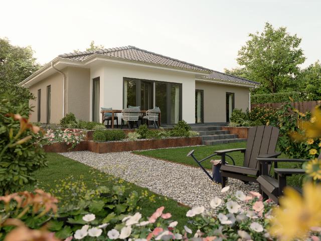 Der Bungalow mit dem charmanten Walmdach stufenlos glücklich sein in Felsberg