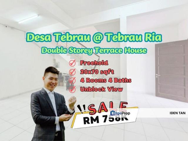 Desa Tebrau Double Storey Terrace House For Sale Near Taman Gaya, Pelangi Indah, Johor Jaya, Mount Austin, Ehsan Jaya, Molek, Setia Indah, Taman Daya