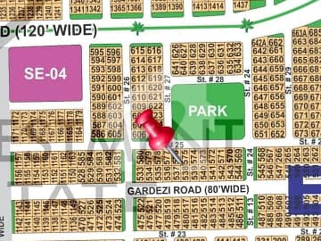 DHA Multan sector E 1 kanal residential plot on 80ft road near to park Masjid and commercial