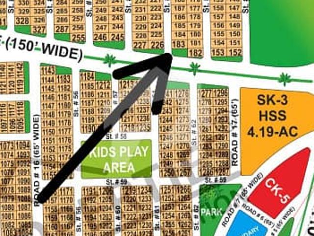 DHA Multan Sector G 150 Feet Road 1 Kanal Corner With Extra Land Residential Plot Near To Park, Masjid And Commercial