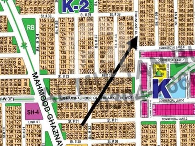 DHA Multan sector K 1 kanal 65ft facing residential plot near to Park, Masjid and commercial