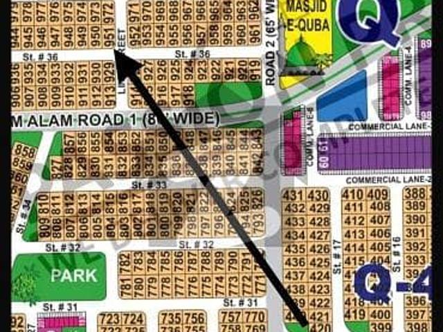 DHA Multan sector Q 1 kanal corner residential plot near to park, Masjid and commercial