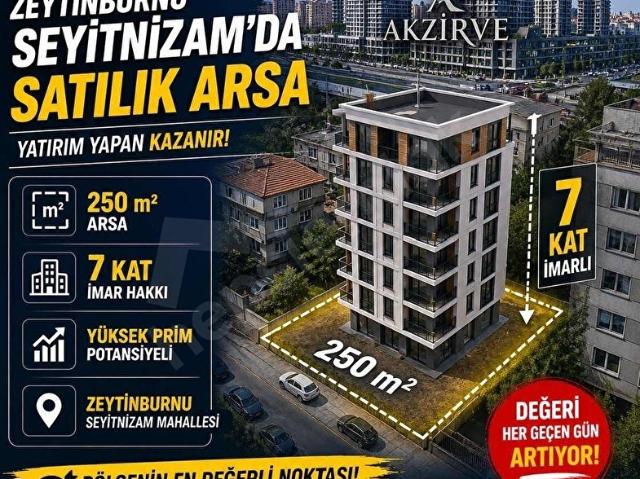 ELİBOL'DAN SEYİTNİZAM'DA 7 KAT İMARLI SATILIK 250M2 ARSA