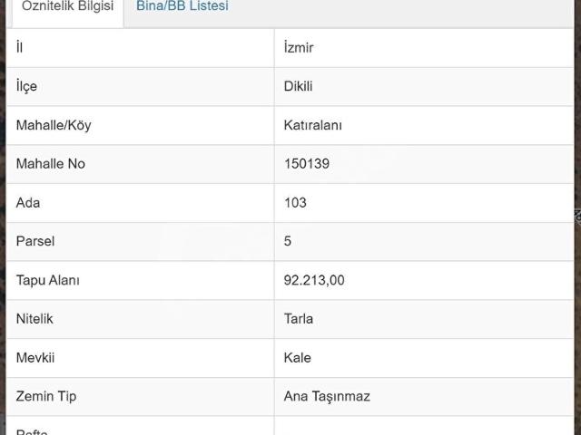 DİKİLİ KATIRALANDA GENİŞ CEPHELİ DEĞERLİ SATILIK TARLA