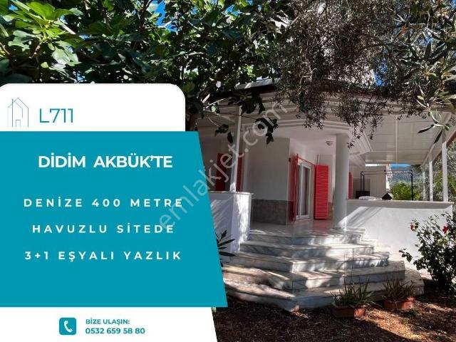 Didim Akbük'te Denize 400 Metre Eşyalı 3+1 Yazlık