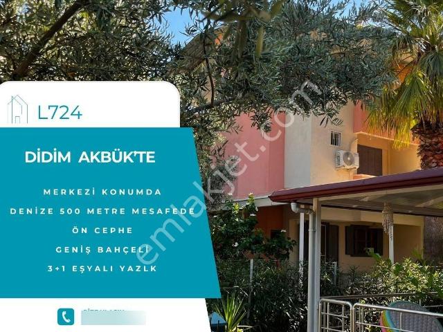 Didim Akbük'te Tam Merkezde Denize 500 Metre 3+1 Full Eşyalı Geniş Bahçeli Ev