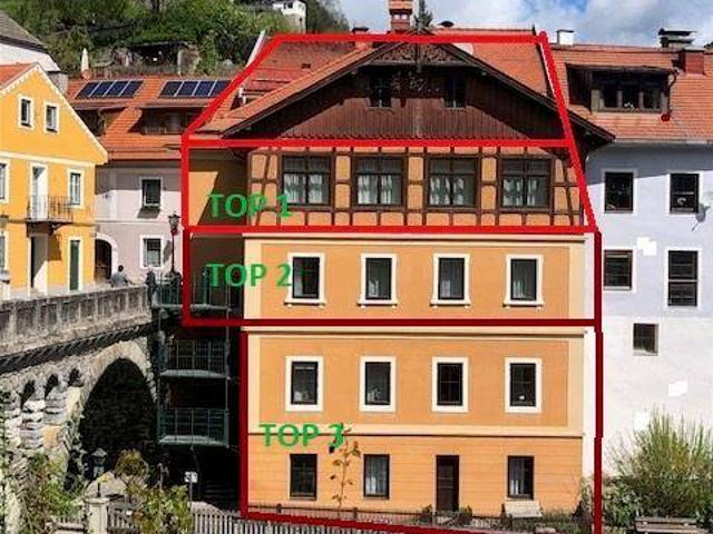 Die Top 3 Wohnungen befindet verkaufen, in einem historischen Gebäude im Zentrum von MURAU/Österreich zu verkaufen