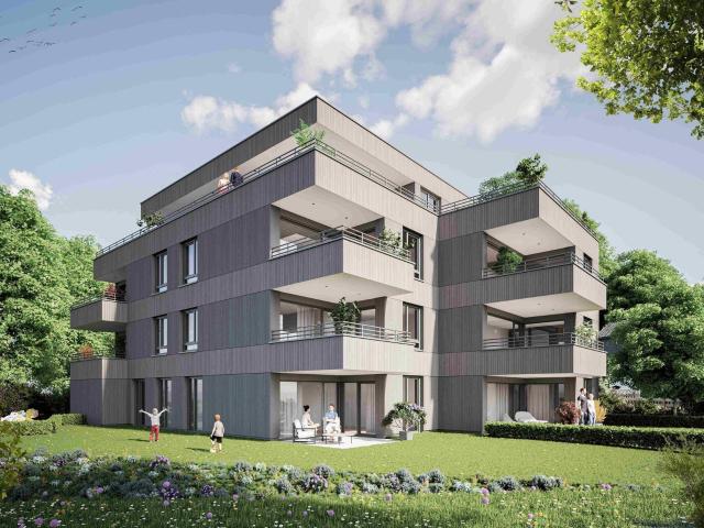 Diese 2 geschossige Wohnung mit 2 Terrassen, einem Garten und 2 TG Plätzen ersetzt jedes Haus!
