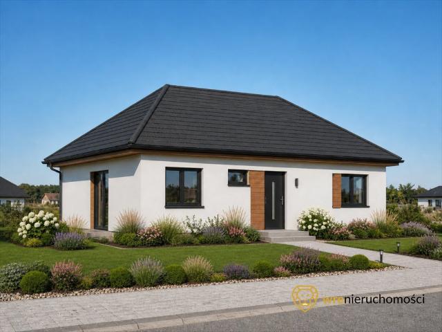 Do sprzedania nowoczesny dom parterowy 78,58 m² z dużą działką