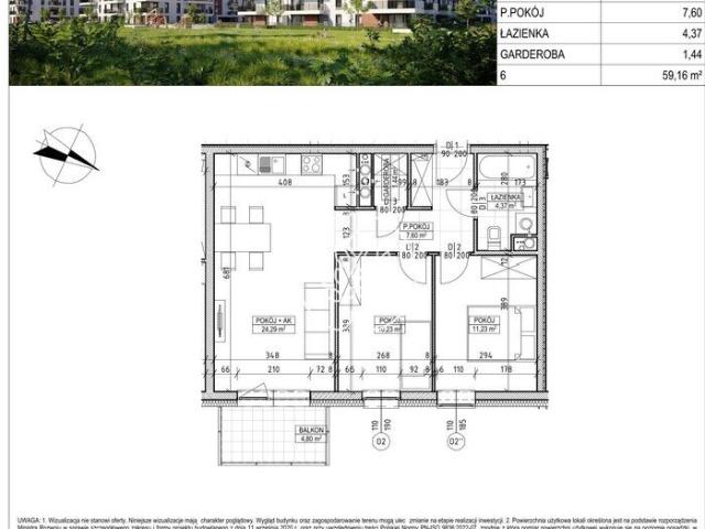 Do sprzedania przestronne 3 pokojowe mieszkanie 59 m² w Fordonie