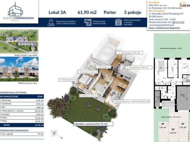 Dom, Ostrołęka, Stefana Żeromskiego, 61.90 m², sprzedam dom