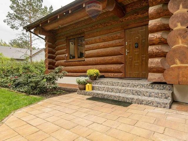 Dom z bali natura Puszcza Zielonka piękna działka