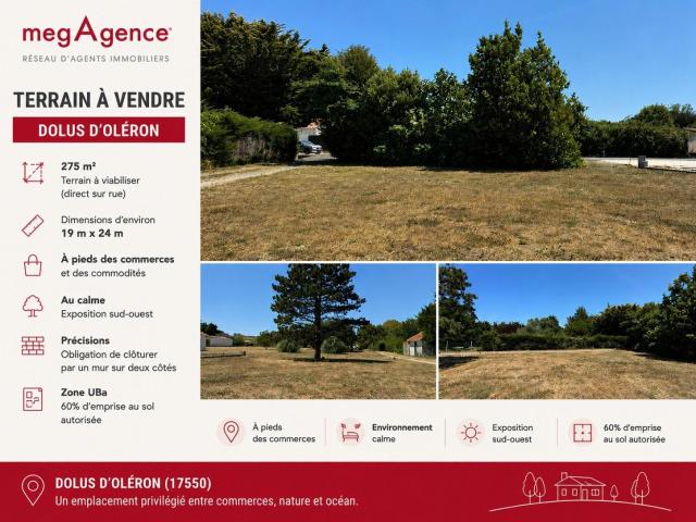 Dolus d’Oléron Terrain à bâtir de 275 m² à viabiliser