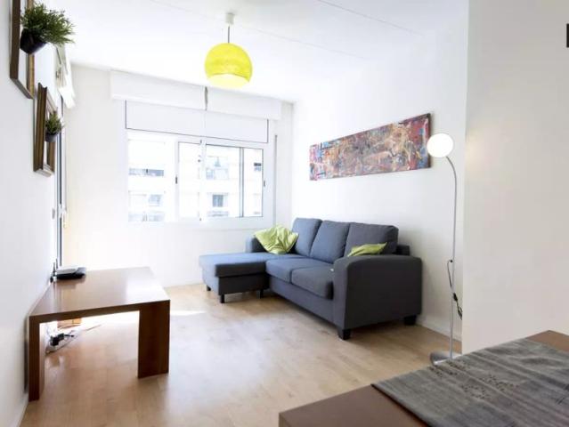 Double bed in Room in a shared 4 bedroom apartment for rent in el Raval, suitable for professionals and students