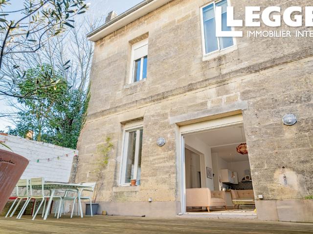 Double échoppe en pierre – 175 m² – Bordeaux Barrière Judaïque – 4 chambres, garage et terrasse