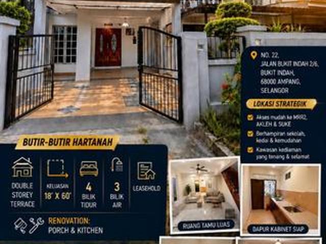 Double Storey Bukit Indah Ampang For Sale