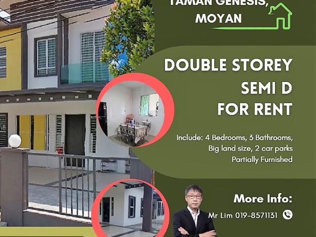 Double Storey Semi Detached in Moyan for Rent