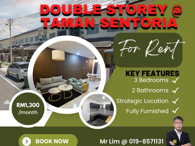 Double Storey 3B2b at Taman Sentoria in KS for Rent