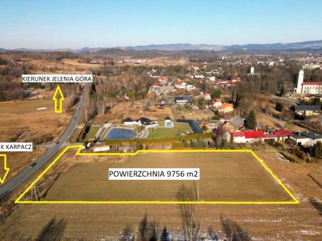 Dla Inwestora Widokowa działka budowlana droga na Karpacz 9 756 m², Mysłakowice