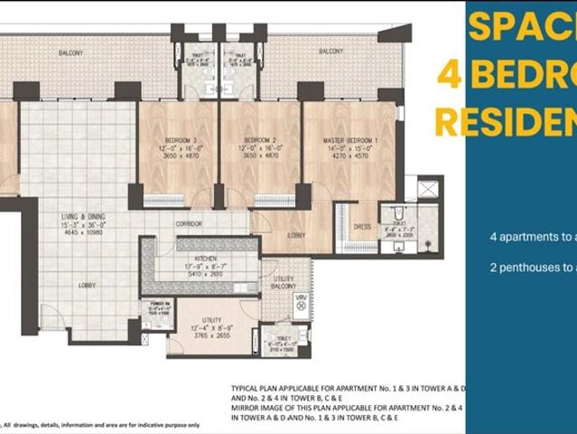 DLF Privana West 4 Bedroom 3577 Sq. Ft. Apartment in Sector 76 Gurgaon Listing ID: #10138