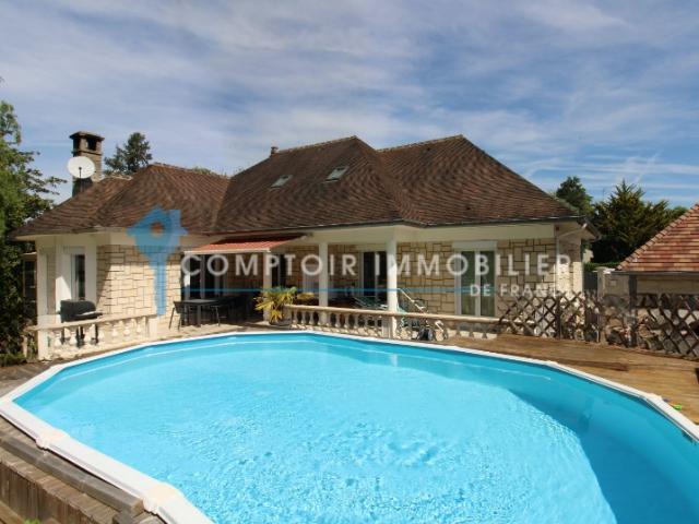 Dpt Eure 27 à vendre maison avec piscine en bordure de rivière sur terrain 3 385 m2