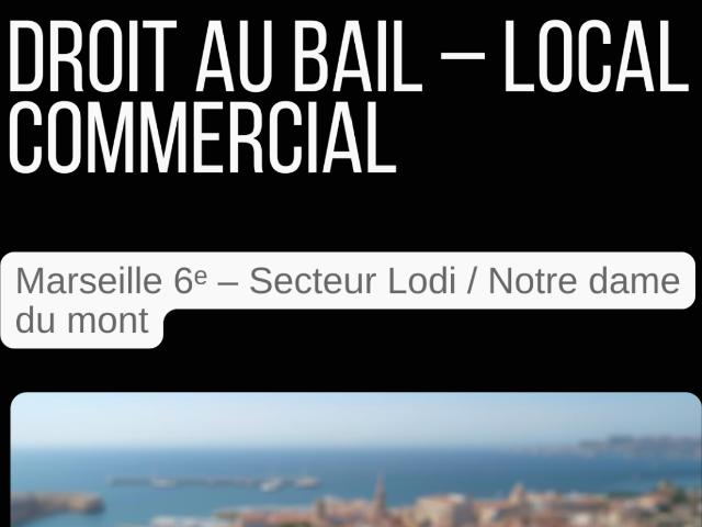 Droit au bail Local commercial 46,6 m2 Marseille 6e, Lodi / Notre Dame du Mont