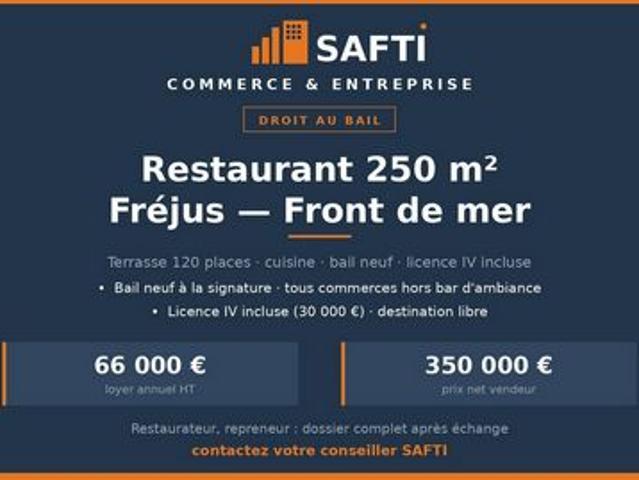 Droit au bail restaurant — front de mer Fréjus