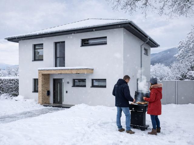 Draußen grillen, drinnen kuscheln: Ihr neues Familiennest für warme Wintermomente