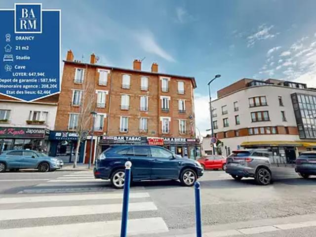 Drancy 93700 Location appartement 1 pièce t1 au dernier étage