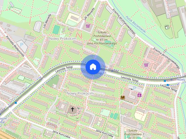 Dwa Pokoje z garderobą i tarasem przy tramwaju